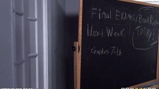 The student gives a lesson to her teacher in sex