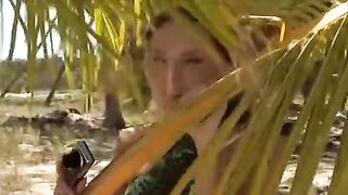 The couple has sunk their cock on the public beach