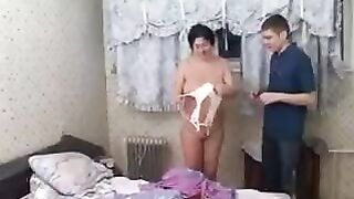 The old mother got fucked by her son in a steamy scene