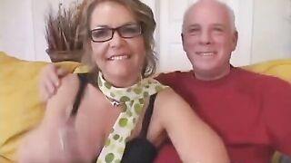 The old grandfather presented his wife a young student in a steamy encounter