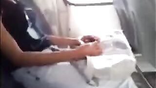 A man showed his impressive tool to a beautiful girl and jerked it