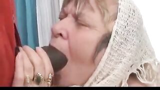 The black man with a big cock fucks his friend's hot grandmother
