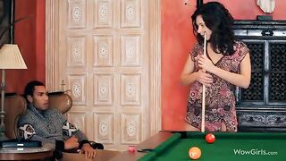 The guy makes cunnilingus to his girlfriend with passion