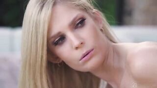A hot blondie is having sex early in the morning at home