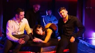 Barefoot Whitney Wright is dominated and fucked in an orgy