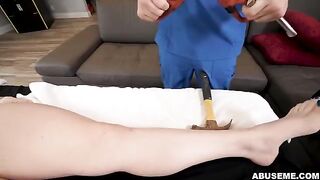 A cute girl got a rough massage, and she liked it very much