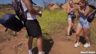 Fella fucked girls on the hike, a wild outdoor encounter