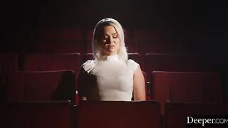 The show goes on even after the blondie gets her pussy railed