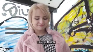Student blonde is fucked in the basement for money