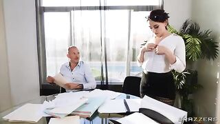 A girl is fucking with her boss and coworkers