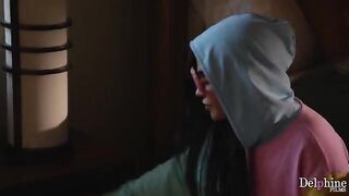 A man gave a girl a unique gift in the bedroom
