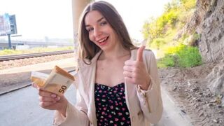 Fucked shy girl outdoors for money, it was a good day