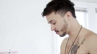 A man has sex with his wife at their home, it is very passionate