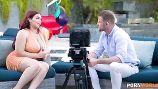 Busty porn star Natasha Nice gets her asshole gapped during an interview