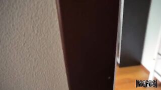 A man was spying on his roommate, but she caught him
