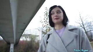 A quiet little Russian brunette got fucked on the city streets