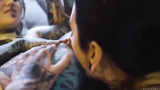 Girl receives an anal strap-on from her lesbian lover