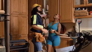 The role play continues in the kitchen, where clothes are shed