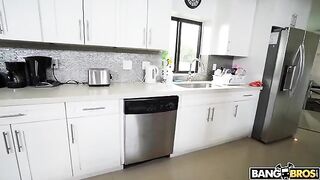 A maid is doing cleaning in full nudity