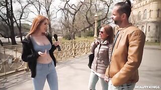 The guy gently fucked his girlfriend between her boobs