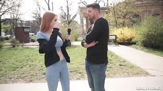 The guy gently fucked his girlfriend between her boobs