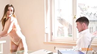 Busty boss Josephine called the employee with a big dick