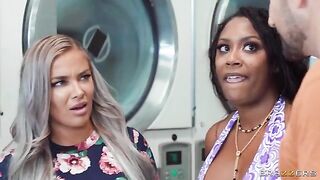 A hot chick is getting fucked in the laundry room. Part 1
