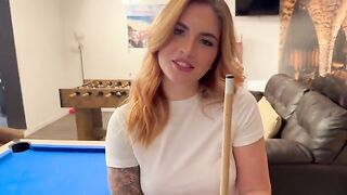 The guy played pool and had sex with a girl, just like a bet