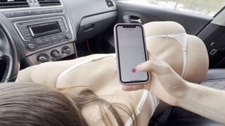Girl makes a great blowjob while her stepbrother films her with his camera