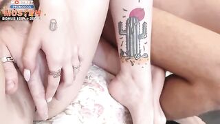A group of sexy college girls fucked at the party