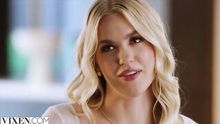 Naughty blonde Jazlyn fucks her sister's husband, showcasing Vixen's high-end style