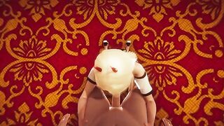 Footjob, anal creampie and facesitting in a 3D Hentai Animation