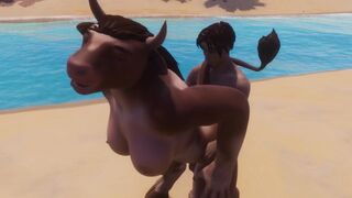 A cow girl with a wild streak gets down and dirty with a man