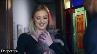 A hot girl, gorgeous Amber Moore, fucks with a man in uniform