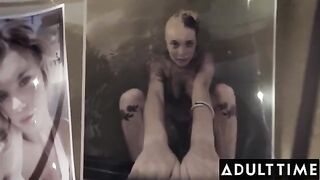 Gabbie Carter lets her husband and wife fuck her in a hot threesome