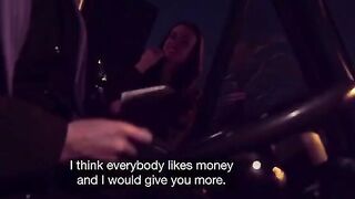 The guy finishes cum in the mouth of a cunning whore