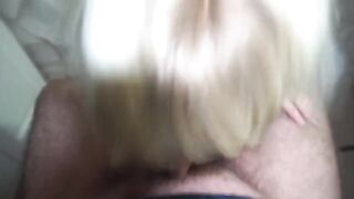 A red-haired Russian beauty gave a blowjob to her man