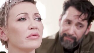 The guy gently fucks his girlfriend in her tight ass