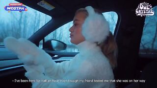 A beautiful and slutty college girl gets fucked by a stranger in the car
