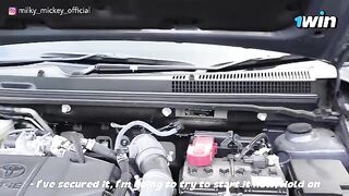 A cute girl got fucked by a stranger who helped her fix her car
