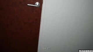 A Spanish girl in the toilet, asking for more hardcore action