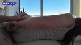 A cute stepsister is having fun with her nice brother in this hot scene