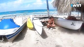 Experience hot passion on the beach with a cute teen