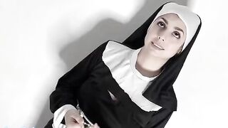 Nun takes a vow of fucking and huge tits action