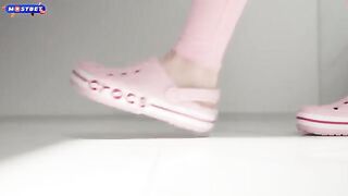 The pretty girl in a suit is comfortable to fuck with