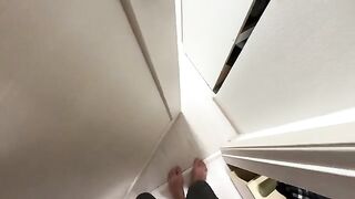The stepson did not let the stepmom’s pussy in, it ended with a creampie
