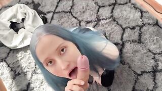 A girl would do anything for an orgasm, even in unusual places