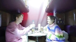 A girl got a good look in the compartment, showcasing rough teen action
