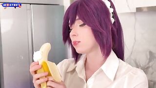 An anime girl is getting fucked because of her looks