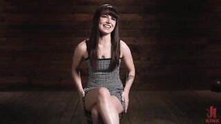 There's pleasure in binding, and this brunette agrees